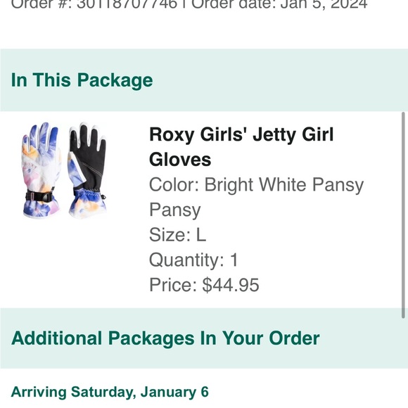 Roxy girls jetty gloves - Picture 1 of 1